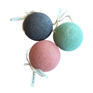 The Body Shop Sponge Facial SET Trio HTF BUFF & SMOOTH Konjac NLA US Seller